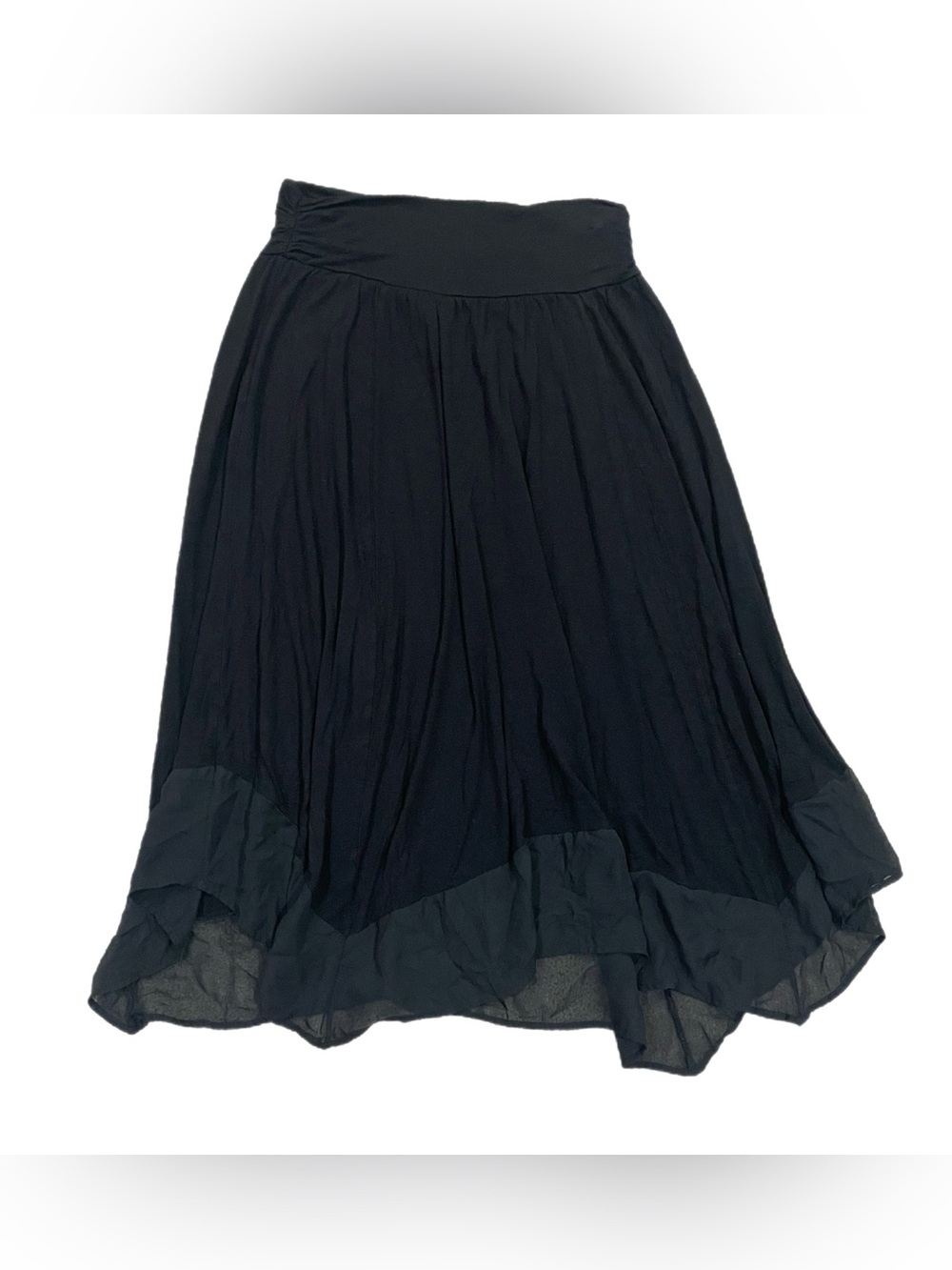 Apt 9 Black Flowy Skirt Asymmetric Handkerchief Hem Midi Witchy WhimsiGoth Y2K L